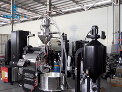 15 किलोग्राम की पेशेवर कॉफी रोस्टर, पूरी तरह से स्वचालित लोडर, धुआं हटानेवाला और कॉफी बीयर से सुसज्जित