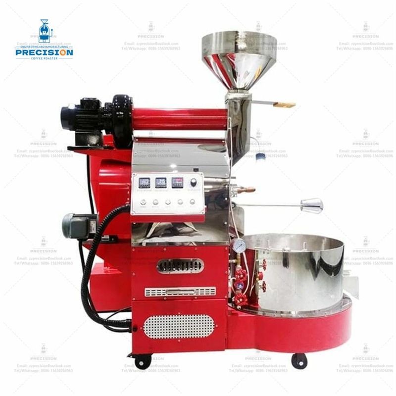 गर्मी प्रतिरोधी दोहरी परत के साथ 200w 3kg कॉफी रोस्टर 316 खाद्य ग्रेड स्टेनलेस स्टील ड्रम