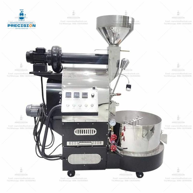 गर्मी प्रतिरोधी दोहरी परत के साथ 200w 3kg कॉफी रोस्टर 316 खाद्य ग्रेड स्टेनलेस स्टील ड्रम
