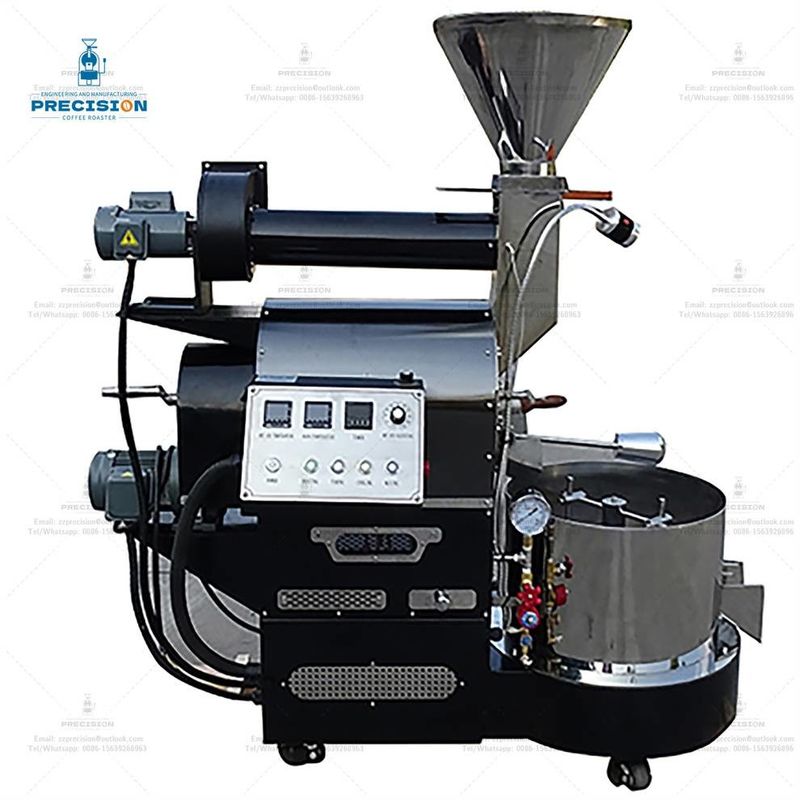 गर्मी प्रतिरोधी दोहरी परत के साथ 200w 3kg कॉफी रोस्टर 316 खाद्य ग्रेड स्टेनलेस स्टील ड्रम