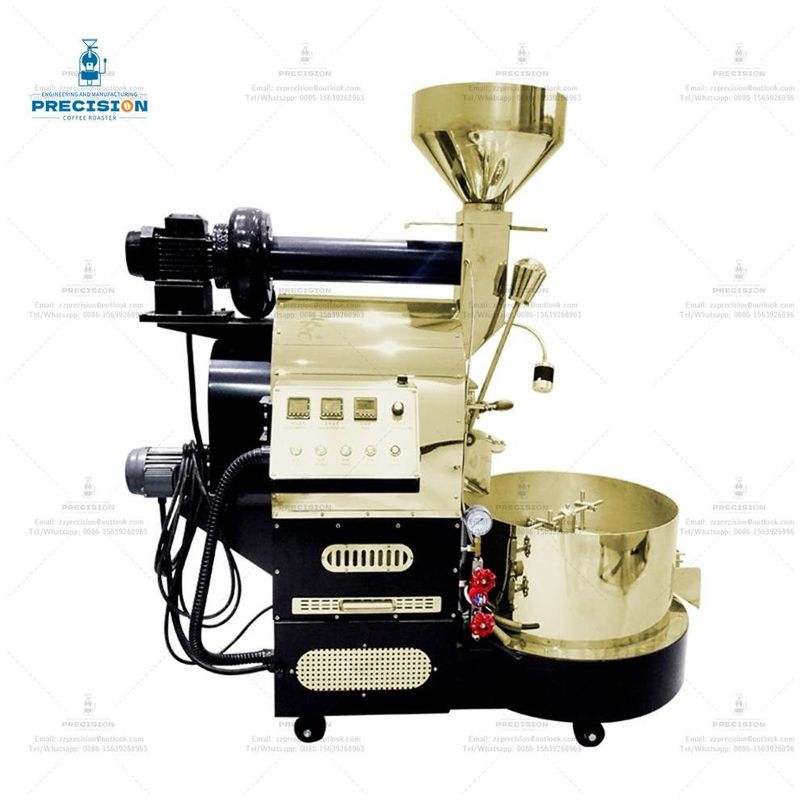 डबल लेयर स्टेनलेस स्टील ड्रम इलेक्ट्रिक नमूना कैफे नट्स 2Kg 3Kg 6Kg गैस बीन्स मशीन कॉफी रोस्टर